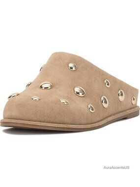 Studded Flat Mule Suede Slip-On Women's Casual Party Shoes